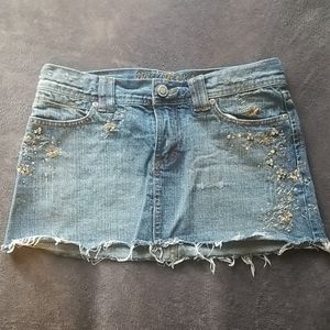 Embellished Denim Miniskirt